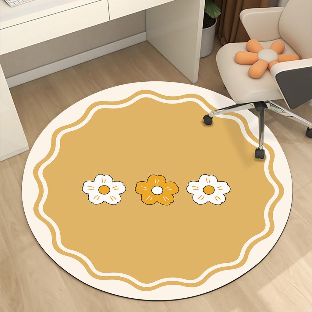 Circular Anti Slip Floor Mat Computer Chair Absorbent Floor Mat Swivel Chair Protective Mat Study and Home Chair Quick Drying Mat