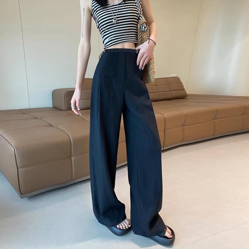 Maternity White Linen Wide-Leg High-Waisted Summer Pants - Casual Drapey Cotton Style M