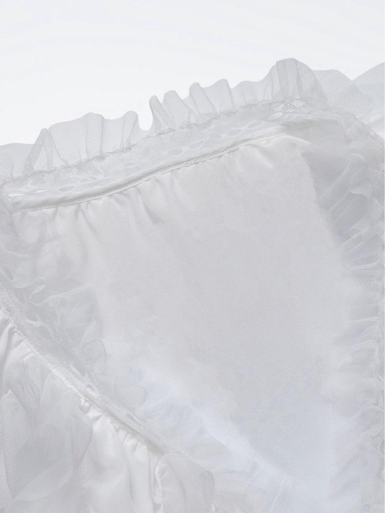 Premium Purple Label: 2026 Spring Silk-Cotton Blend French Style Ruffle V-Neck Bell Sleeve Shirt