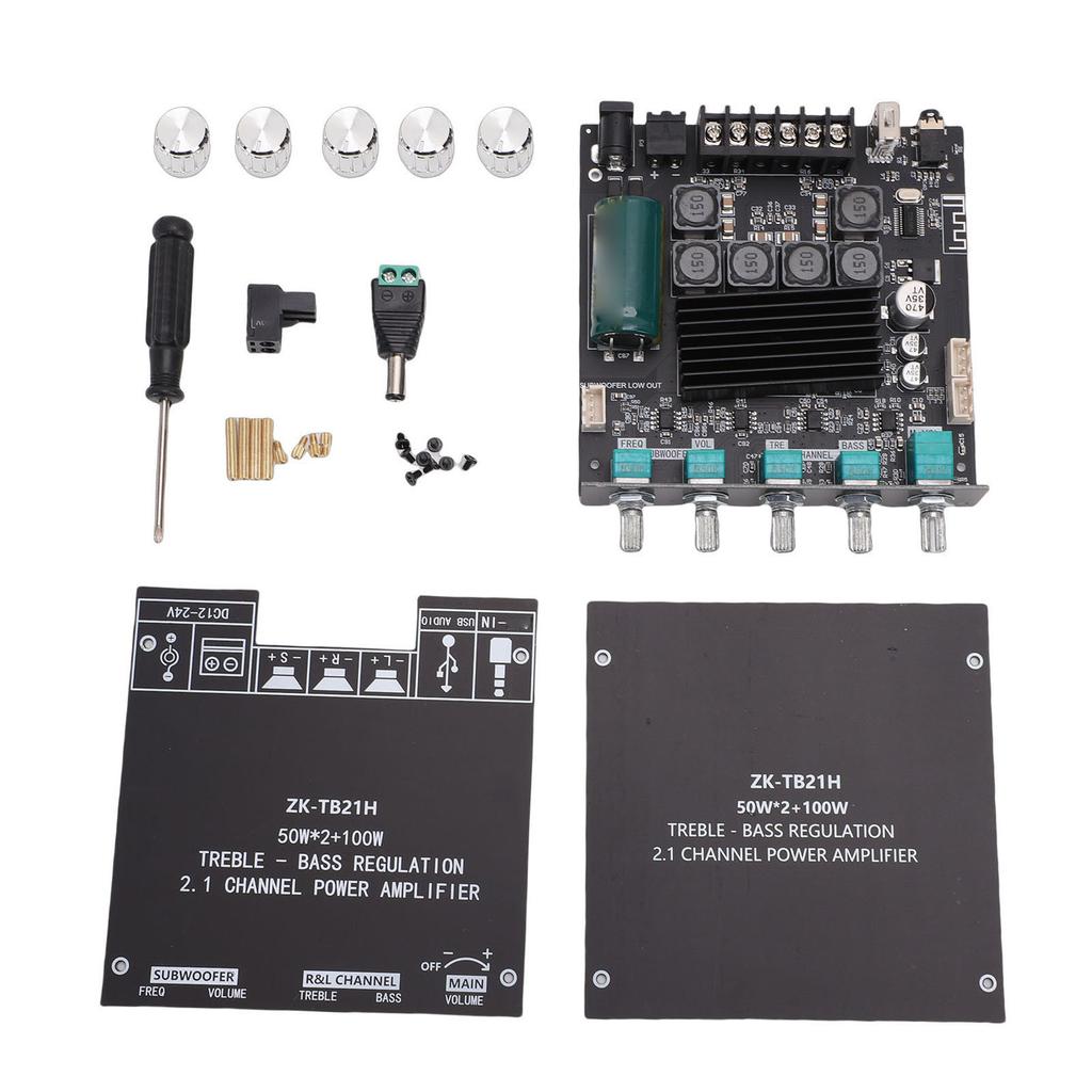 2.1 Channel Bluetooth Amplifier Module Support for TPA3116D2 Chip Audio Power Amp Board with Subwoofer 50Wx2+100W