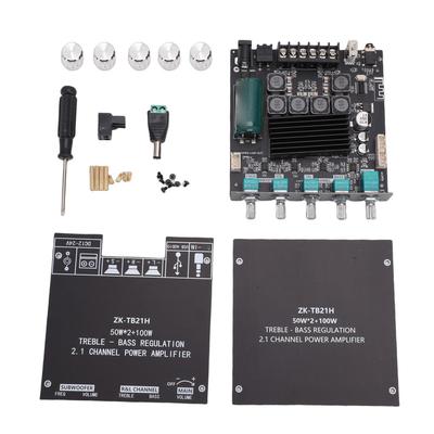2.1 Channel Bluetooth Amplifier Module Support for TPA3116D2 Chip Audio Power Amp Board with Subwoofer 50Wx2+100W