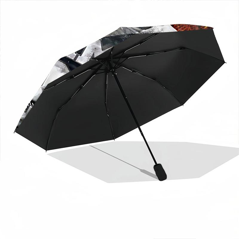 1pc Flaming Football Player Automatic Opening and Closing Folding - A Good Choice for Gifts, Fashionable and Convenient Umbrella With Cute Cartoon Cha