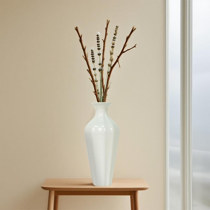 Vintage Style Ceramic Vase Distressed Flower Vase Shabby Chic Home Decor White Porcelain Vases (White,S) белый