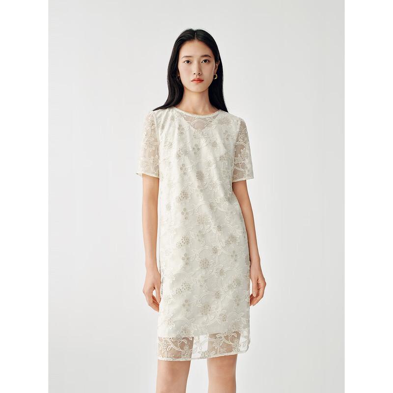 JUZUI Elegant Heavy Embroidered Straight Dress