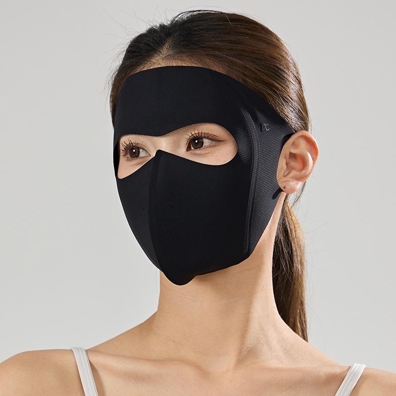 Women Summer Ice Silk Sun Protection Face Mask UV Protection Full Face Balaclava Cooling Face Cover