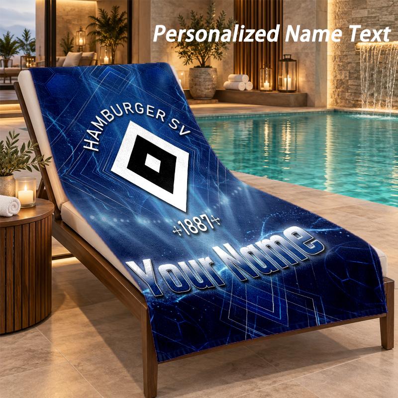 Custom Text Hamburger SV Print Beach Towel Large Towel For Home Bathroom Beach