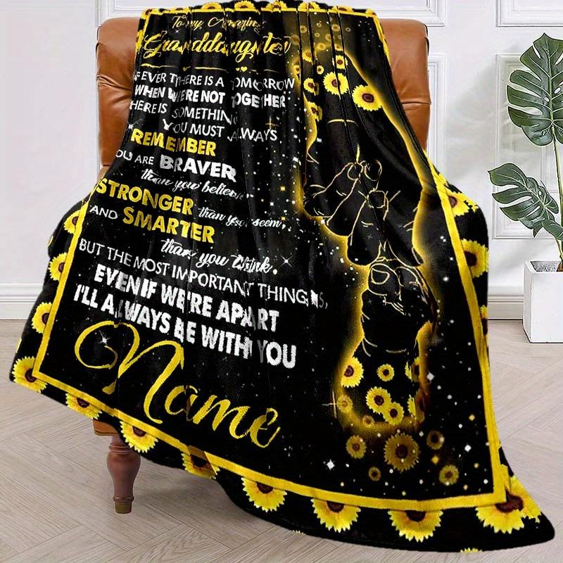 To My Granddaughter Customize Your Name Blanket Warm Comfortable And Soft Blankets Are Suitable For Home Lunch Break Blanket Office Sofa Sofa Gift To