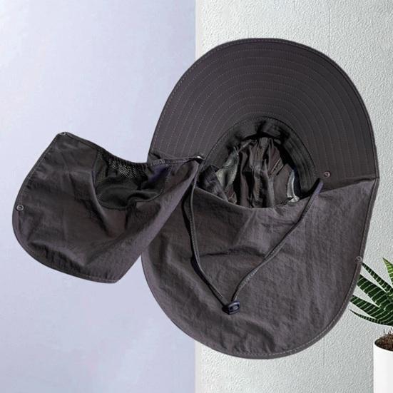Fishing Bucket Hat with Detachable Neck Guard Adjustable Fishing Hat Windproof Breathable Mesh Sun Hat Wide Brim UV Protection