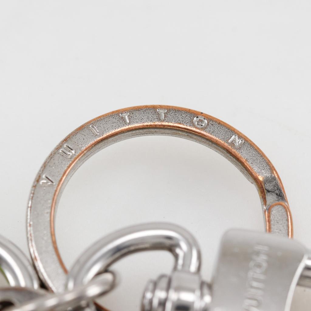 LOUIS VUITTON Keychain Slim Dragonne key ring M01189 Taigalama yellow Monogram canvas/Taiga unisex Used