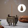 Chinese Bronze Tripod Incense Burner Metal Gourd-shape/Nine-hole Incense Holder Incense Stick Holder for Yoga Meditation Decor