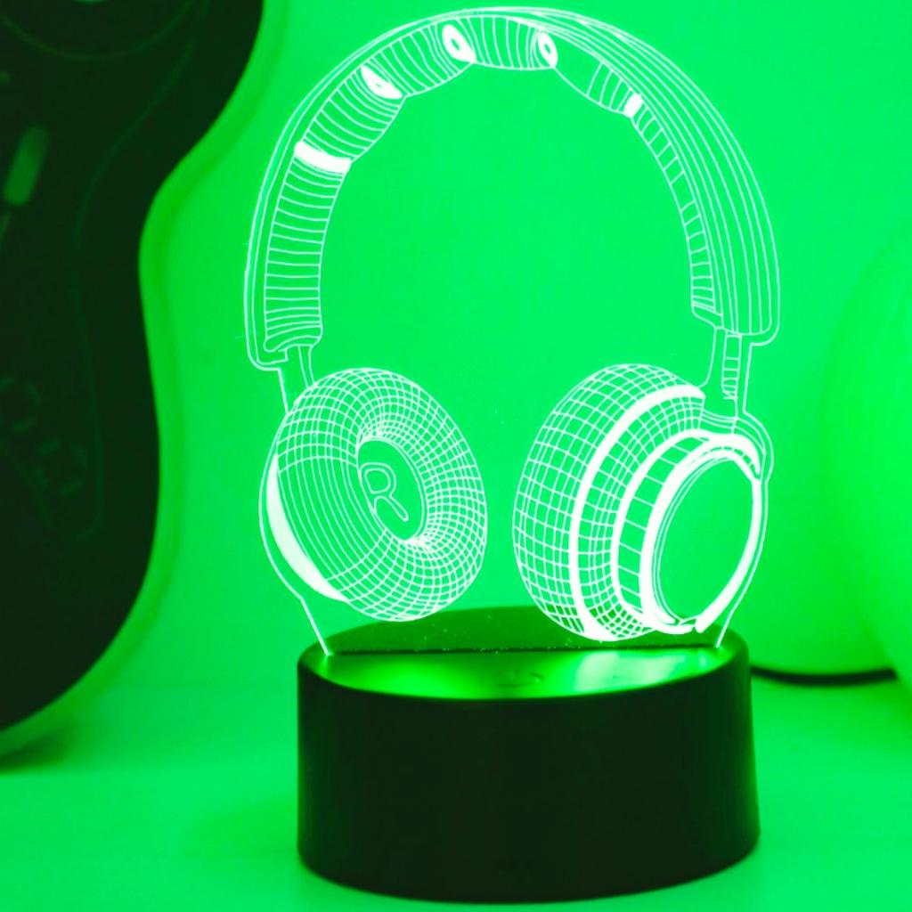 3D Night Light Gaming Headset Bedroom Game Room Desktop Ambient Light USB Touch Type Seven Color Color Changing Lights