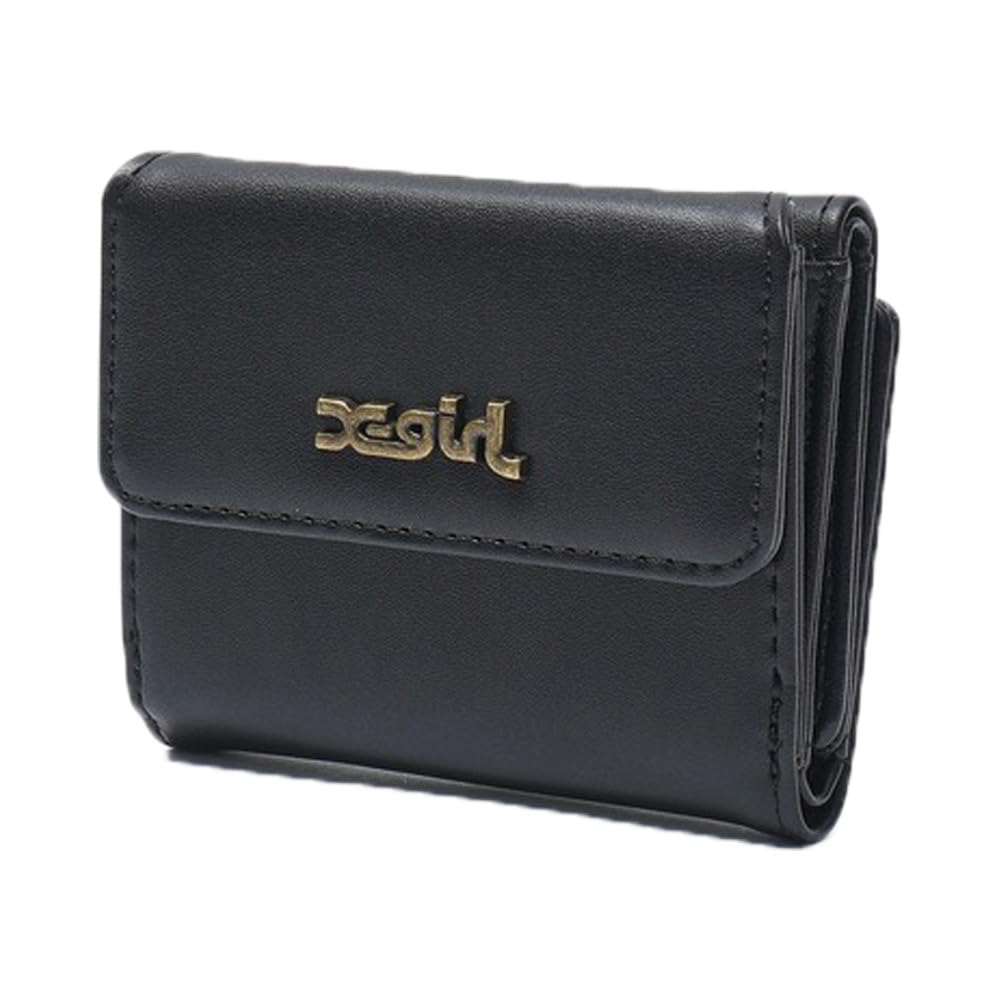 X-girl Mills Logo Faux Leather Mini Wallet (105253054012) Black, One Size