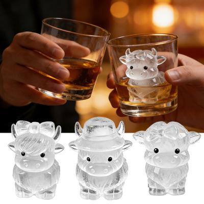 Forma na ledové kostky Highland Silikonová forma na ledové kostky Flexibilní Nová výrobník ledových kostek na whisky Koktejly Kávu Vhodná do myčky nádobí Opakovaně použitelná Party Dárky