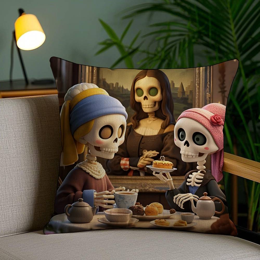 Halloween Tägliche Kissenhülle Anti-Hausstaubmilben Unsichtbarer Reißverschluss Sofa Bett