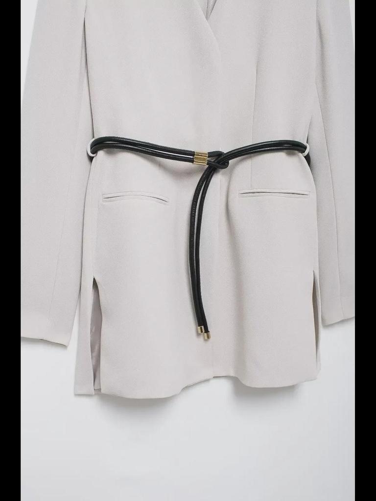 ZA Women's Cross-Border Commuter Suit: Belted Jacket + Straight Pants Set (8941178 8959178)