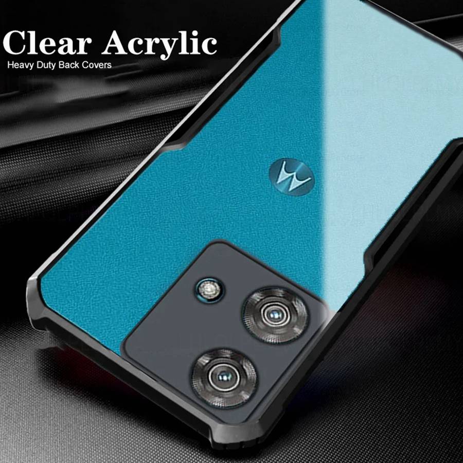 Custodia Posteriore Corazzata in Silicone Antiurto Acrilica Per Motorola Moto G75 G84 G34 G06 G35 G85 5G G15 G56 G86 G57 G67 G77 G17 Power Edge 50 60 70 Fusion