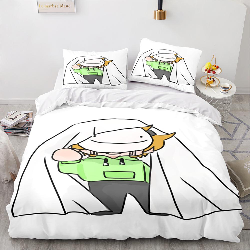 

Новый GeorgeNotFound Merch Ranboo Dream Комплект постельного белья для мальчиков и девочек Twin Queen Size Пододеяльник Наволочка Кровать Дети Взрослые Домашний Текстиль EU single(135x200cm)