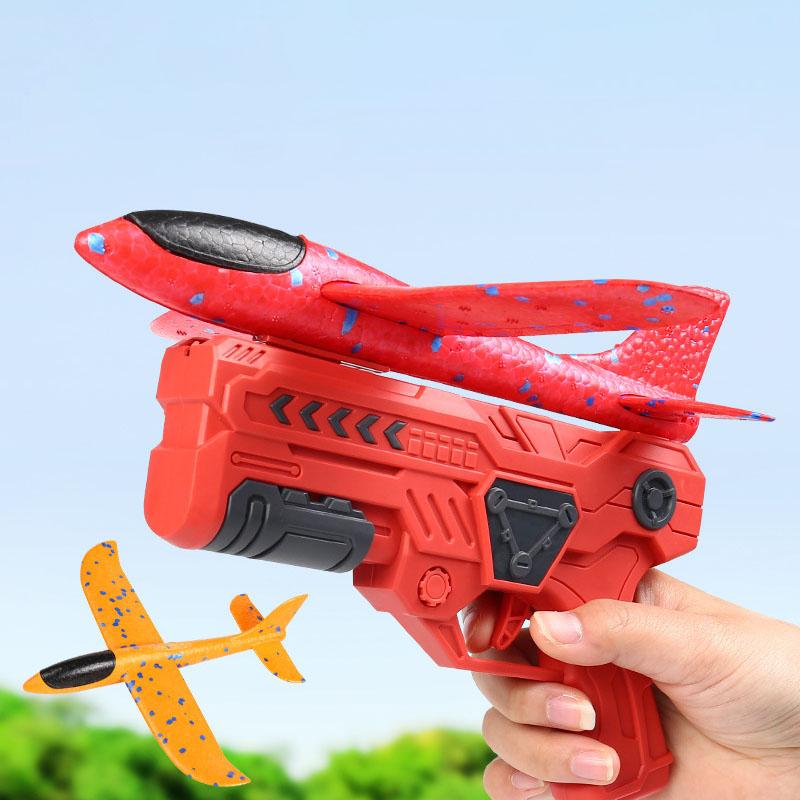 Non-Toxic Foam Ejector Plane Gun Children'S Outdoor Toy For Air Battle Gliding Foam Aircraft Parent-Child Interactive Toy Children Holiday Gift