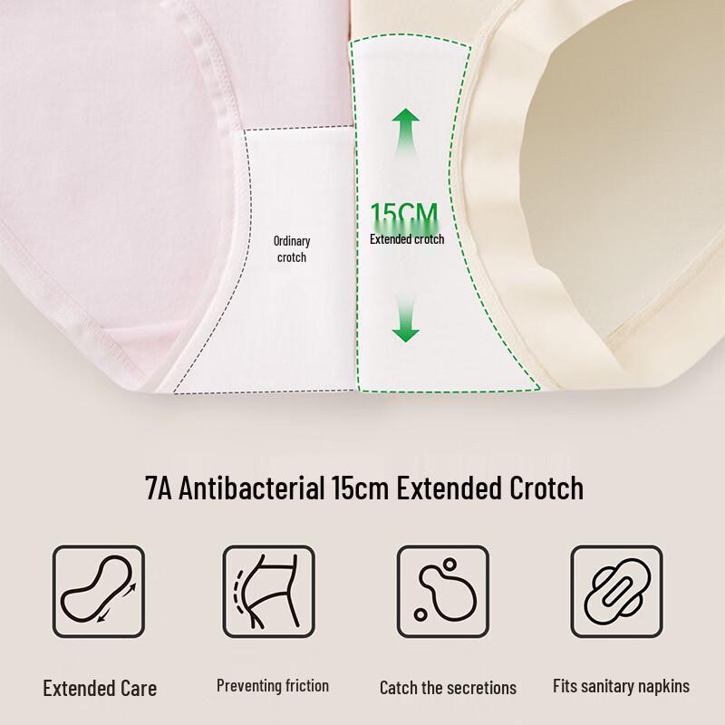 FitonTon Women's Seamless Pure Cotton Antibacterial Briefs 4-Pack