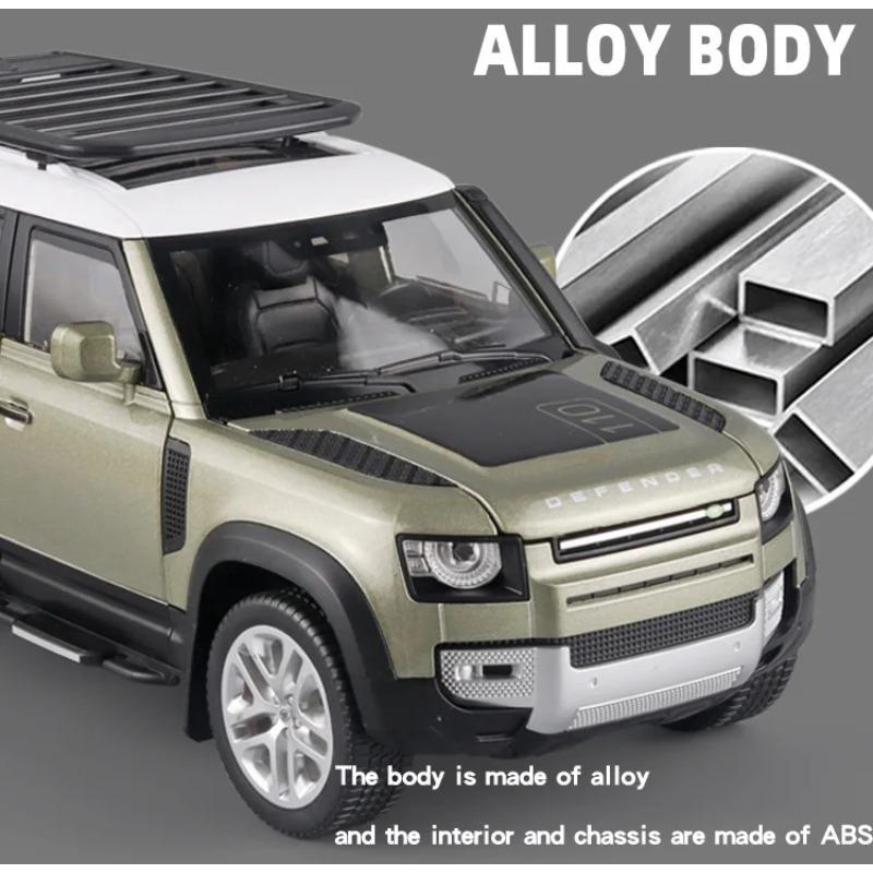 Large 1/18 Scale Land Rover Defender 110 Off Road SUV Alloy Metal Diecast Model Car Computer Desktop Ornament