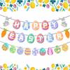 Easters Eggs Letter Garlands Hanging Banners for Home School and Event Decoration Store Window Display Accessories