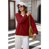 Women Loose Color Block Crew Neck Long Sleeve Casual Pullover Sweatshirt