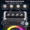 Karaoke-Maschine mit zwei drahtlosen Mikrofonen, tragbarer Bluetooth-Lautsprecher mit Bass-/Höhenregelung, PA-System mit Fernbedienung