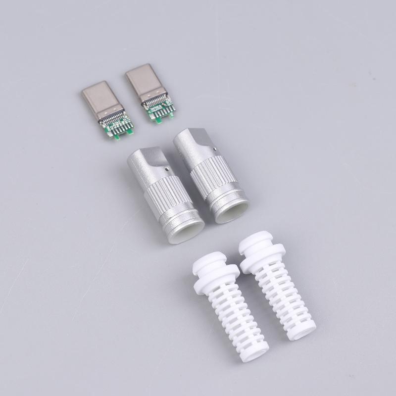 

2/5 шт. Usb3.1 24Pin Type-C Штекер 5 Паяних З єднань Для Швидкої Зарядки Мобільного Телефону C До C З Паяльним Майданчиком CC Ремонт DIY Дата-Штекер 2pcs білий