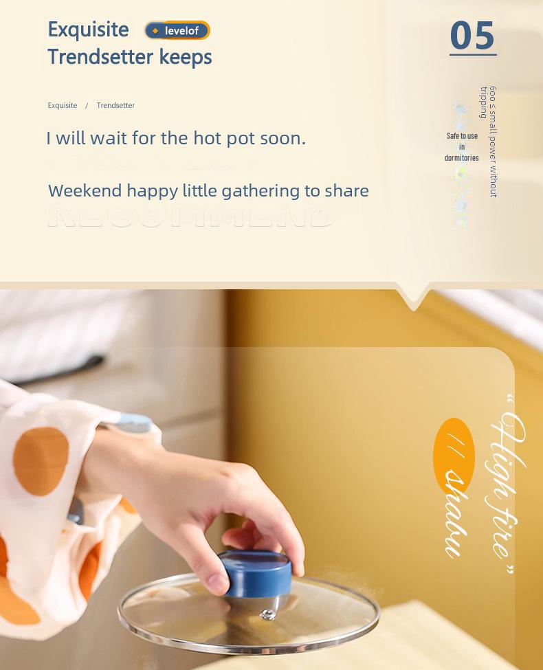 Kompakter Multifunktions-Elektrokocher für Studentenwohnheime – Ideal für Nudeln und Braten