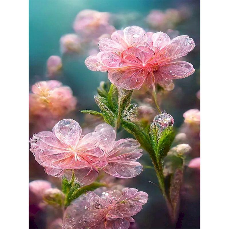 

Полный квадратный/круглый алмазный рисунок розовые цветы Алмазная вышивка крестиком для взрослых детский подарок декор для Ho Full Round 20x30CM