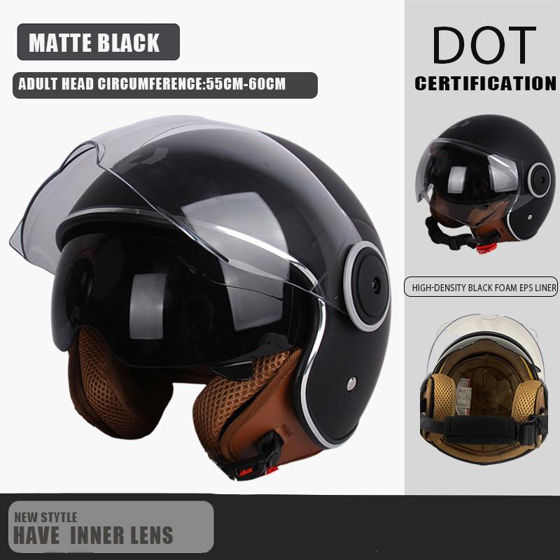 Certified Protective Helmet Safety Helmet Motorcycle Open Face Helmet Retro 3/4 Helmet Cruise Casco Casque Moto Men Women
