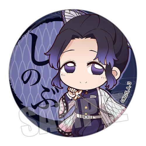 Demon Slayer Kimetsu no Yaiba Badge Speld Q Versie Anime Broche Tomioka Giyuu Kocho Shinobu Kanroji Mitsuri Karakter 58mm black