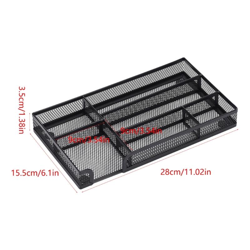 Sturdy Metal Office Drawer Organizers Tray Desktop Storage Container For Pens Files Paper Clip