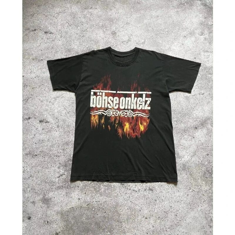 Gehasst Verdammt Vergöttert II Böhse Onkelz Peripheral Pattern Printing Summer Oversize Tees Cotton Men's and Women's T-shirts