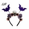 Fashionable Skull Hair Clips Halloween Flower Skeleton Bat Headband Gothic Floral Bands Spooky Bands for Party Accessory Lightweight No Slip