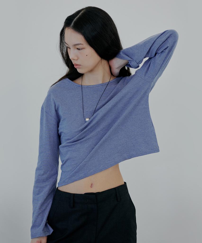 NUAKLE Two-Way Stripe T-Shirt_Blue