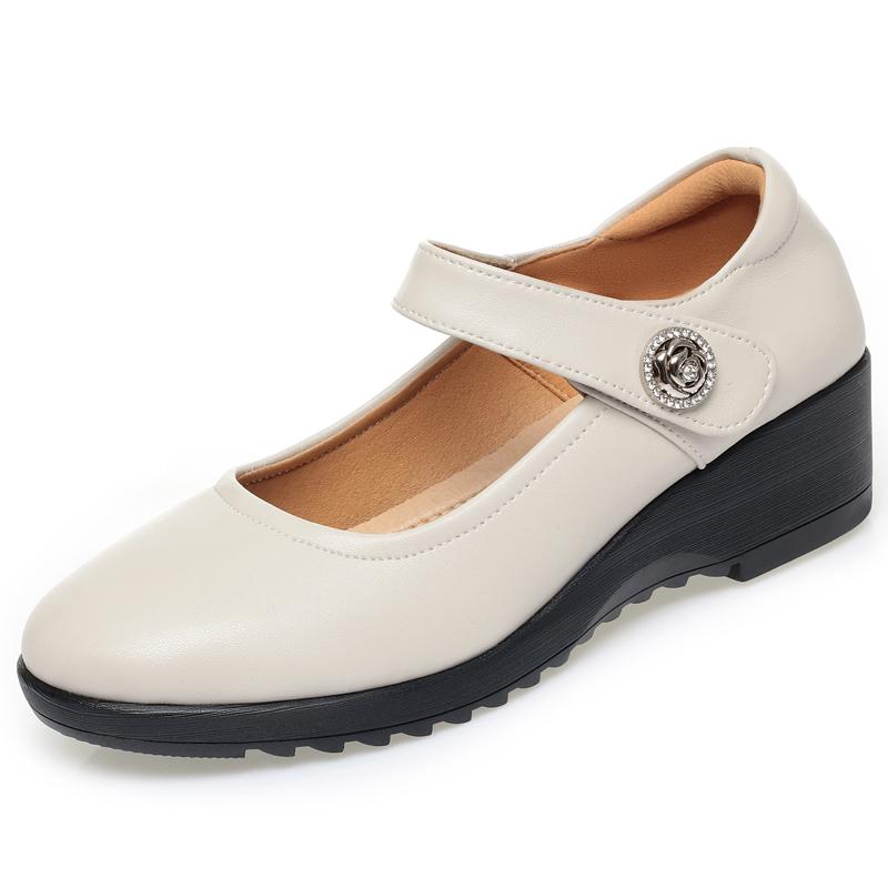 Fashion AIYUQI 2025 new women's loafers Non-slip and comfortable wedge heels Women shoes Large size shoes for middle-aged mothers female