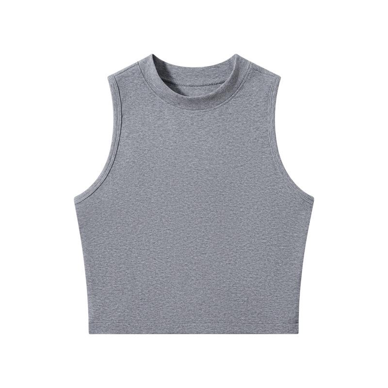 Women's Spring/Summer 2025 Slim Fit Sleeveless Crop Top - Spicy Girl Style Round Neck Camisole