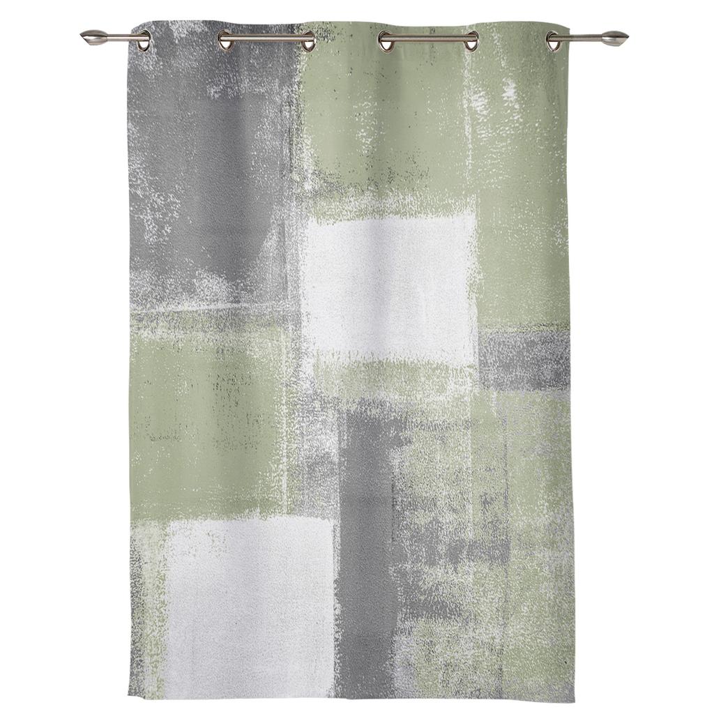 Šalvěj zelená olejomalba textura barva okenní závěsy do obývacího pokoje domácí ložnice kuchyně dekorace vánoční závěs