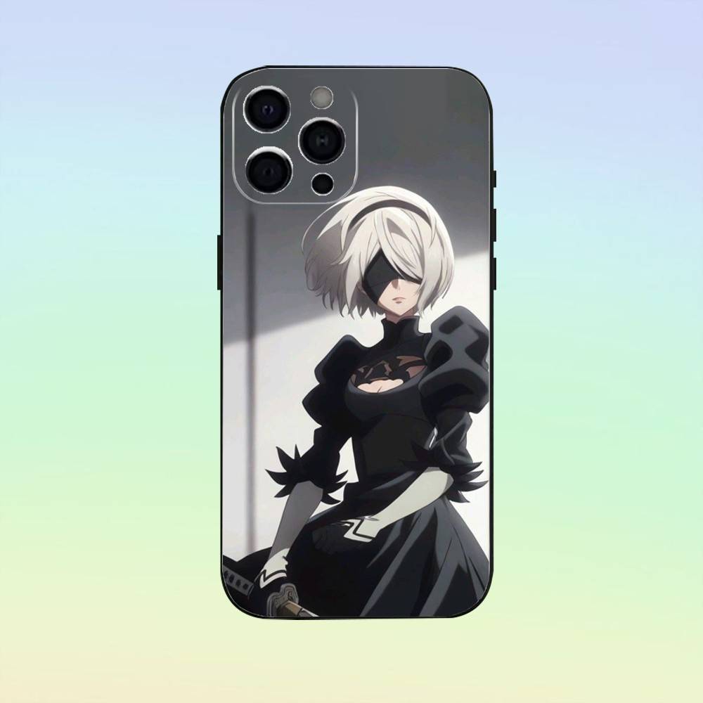 

Ударопрочный Игровой Чехол Для Телефона N-NieR Automata 2B Для iPhone 17, 16,15,14,13,12,11, Других Мягкий Силиконовый Черный Чехол iPhone13PROMAX