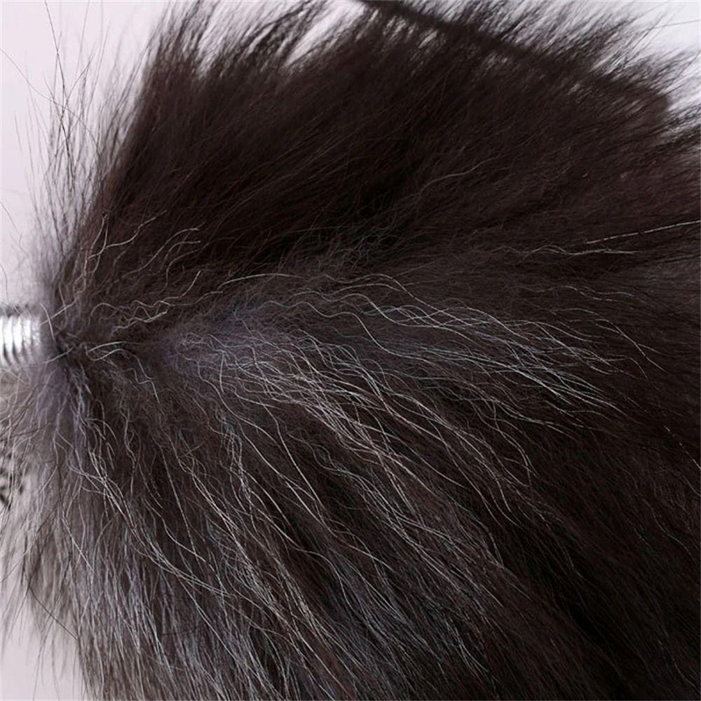 Bag Tassel Plush Fur Keyring Wolf Tail Pompom Pendant Fashion Animal Tail Pendant  Handbag Pendant