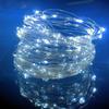 10PCS 10/20M Fairy Lights Měděná stříbrná drátěná krabička na baterie LED řetězová světla pro vánoční ložnici Party Svatební dekorace Dárky