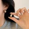 Coffee Gold C-shape Cross Layered Earrings Post Minimalist Vintage Ear Jewelry Women