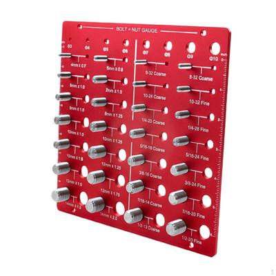 Nut and Bolt Thread Checker, Red Color, Identification Bolts Standard Metric Square Screw