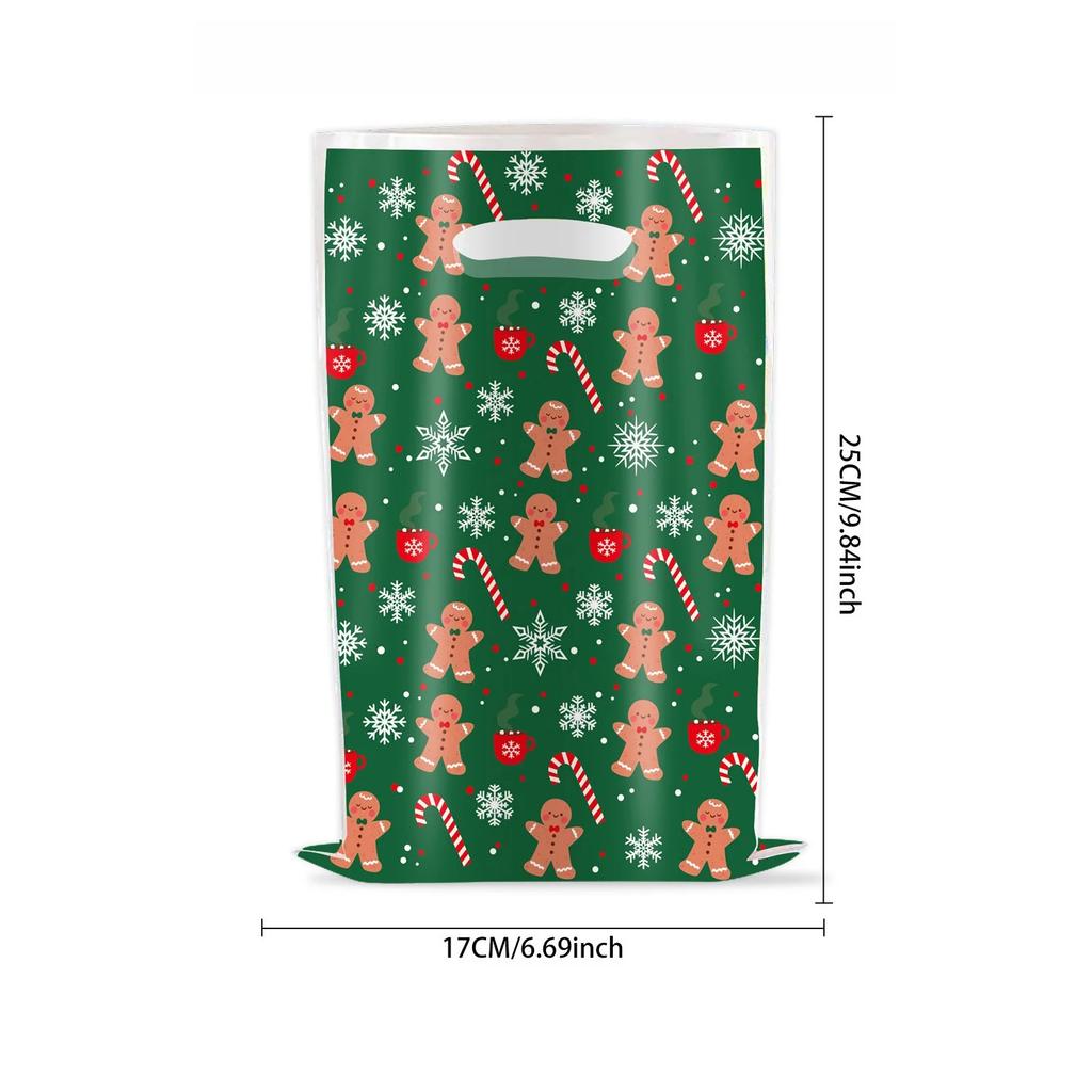 10pcs Christmas Bags Snowflakes Candy Gift Bags Merry Christmas Decoration Gift Wrapping Treat Bags New Year Packing Bag