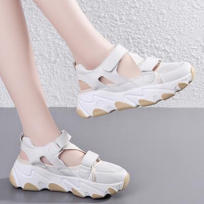 Nouvelles chaussures de sport et de loisirs respirantes Velcro chaussures de papa pour femmes nouvelles semelles épaisses augmentent