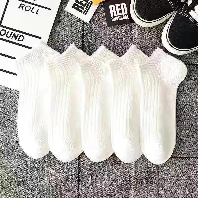 

Women Cotton Invisible Sweat Absorbing Girls Low Tube Boat Socks White Socks 5 Pairs Pack Ankle Socks One Size
