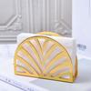 Non-slip Bottom Iron Art Paper Towel Holder Hollow Desktop Tissue Stand  Home