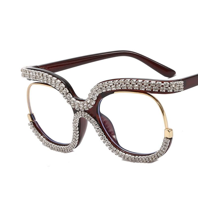 Women Reading Glasses Frameless Anti-Blue Presbyopic Glasses 0 To +4.0  Diamond Rimmed Glasses  Anti-Reflective