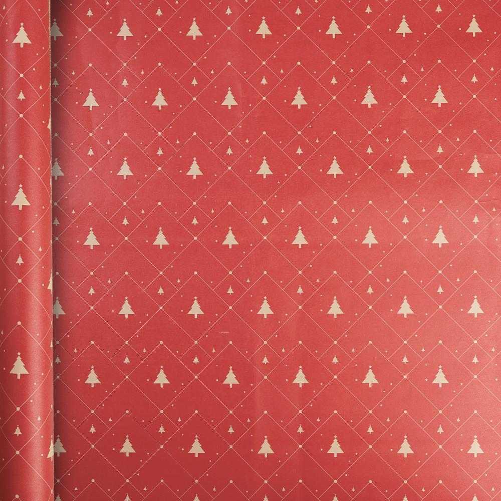 10/1PCS Christmas Wrapping Paper Vintage Kraft Festival Gift Wrap with Xmas Tree Snowflake Patterns for Present Packing Decor